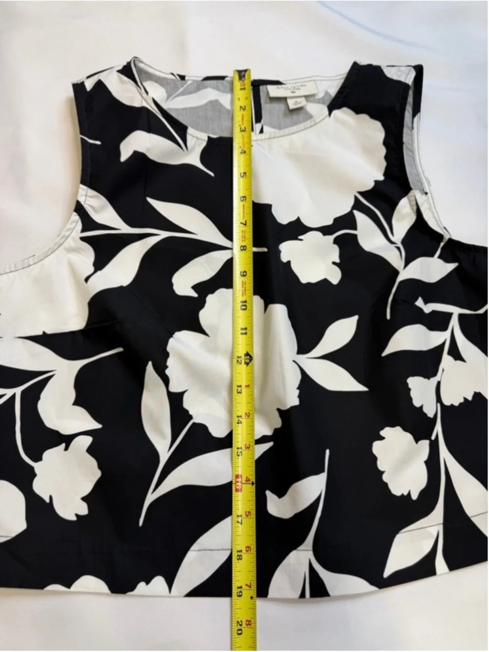 kate spade Black and White Floral Crop Top